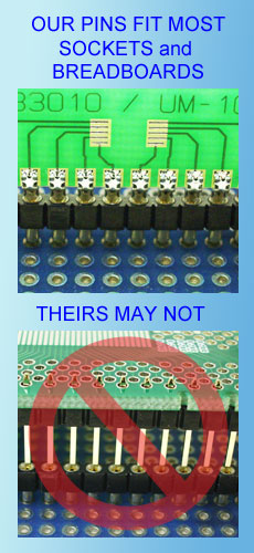 SMT adapter pins fit most socket types